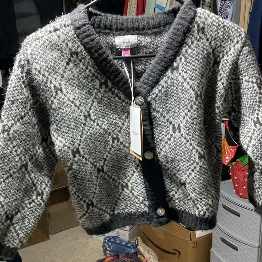 Vero Moda Black and Gray Kids Cardigan